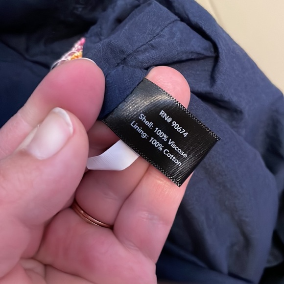 LulaSoul Navy Embroidered Dress Sz S - Picture 4 of 7